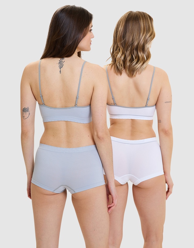 Billet Doux - Zen Attitude Crop Top Style Wirefree Bralette - 2 Pack