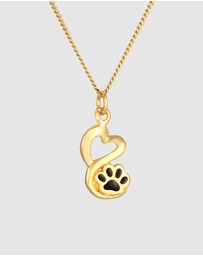 Elli Jewelry - Necklace Paw Love 925 Sterling Silver Gold-Plated