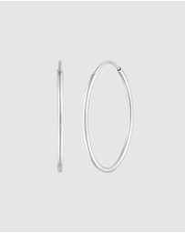 Elli Jewelry - Earrings Creoles Round Basic Classic Timeless in 925 Sterling Silver