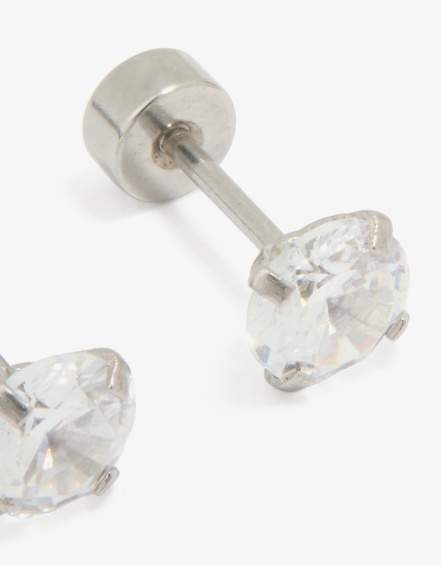 Lovisa - Kids Surgical Steel Cubic Zirconia 1 Carat Flat Back Studs