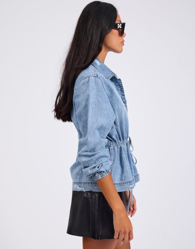 ONE TEASPOON - Drawstring Denim Shirt - Washed Blue