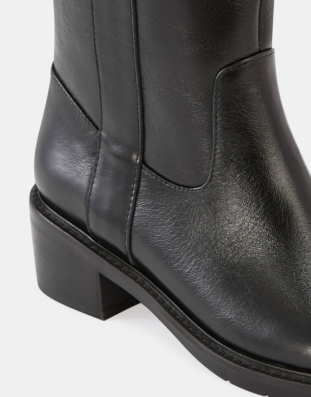 Wittner - Bobby Long Boots Black Leather