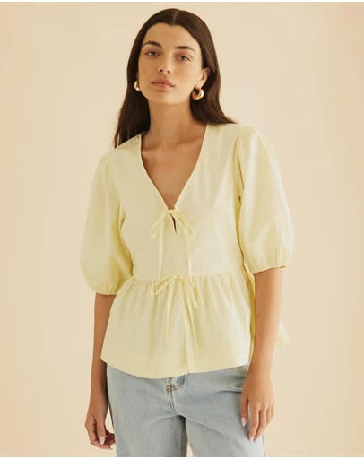 Atmos&Here - Indee Cotton Bow Shirt