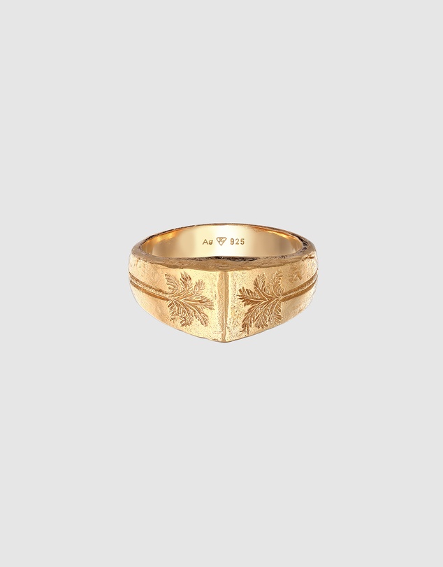 Haze & Glory - ICONIC EXCLUSIVE - Ring Men Signet Coconut Society 925 Sterling Silver Gold Plated