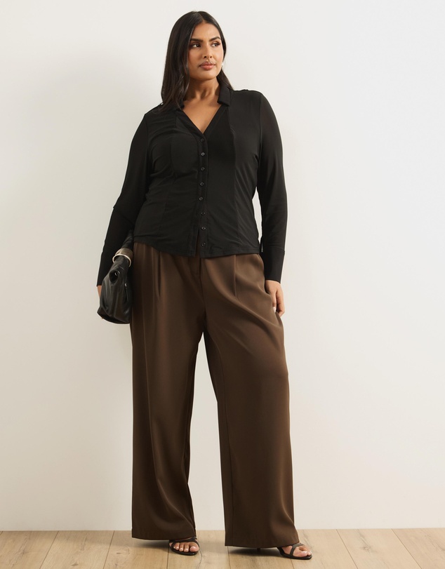 Atmos&Here Curvy - Willa Long Sleeve Mesh Shirt