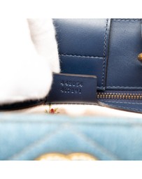 Pre-Loved by Azura Reborn - Pre-Loved Small GG Marmont Matelasse Denim Pearly Satchel