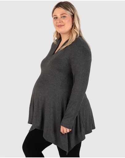B Free Intimate Apparel - Maternity Bamboo V Neck Tunic Top