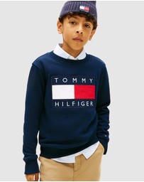 Tommy Hilfiger - Heritage Flag Applique Crew Neck Sweatshirt - Kids