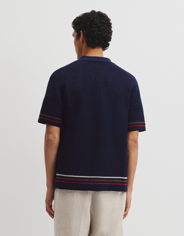 Country Road - Relaxed Fit Australian Cotton Stripe Knit Shirt