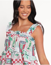 Petal & Pup - Annis Frill Sleeve Mini Dress - Aqua