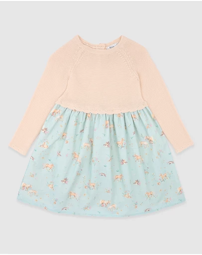 Bebe by Minihaha - Winnie Knitted Bodice Dress 3-7 Yrs