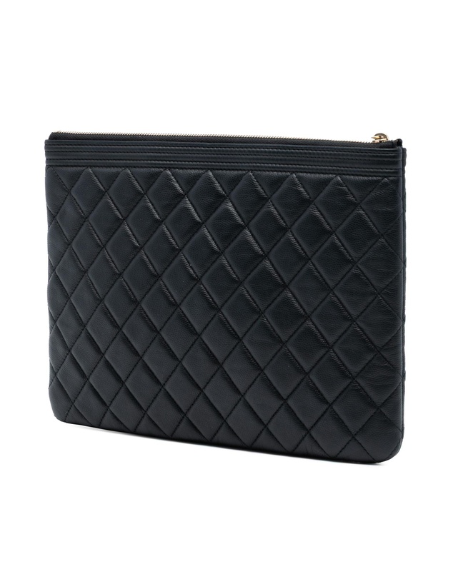 Pre-Loved by Azura Reborn - Pre-Loved Medium Quilted Caviar Boy O Case Clutch