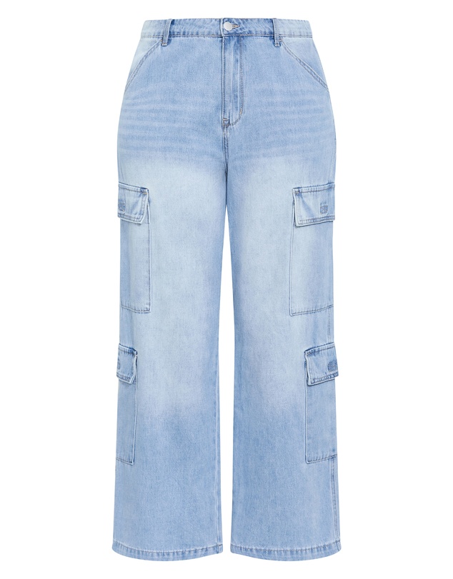 City Chic - Harley Fit Iona Cargo Wide Leg Jean