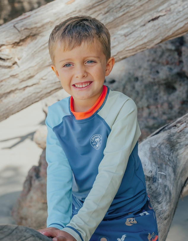 Crywolf - LONG SLEEVE RASH VEST Ocean Colourblock
