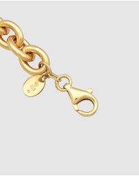 Elli Jewelry - Anklet Layer Links Baroque with Freshwater Cultured Pearl in 925 Sterling Silver Gold Plated