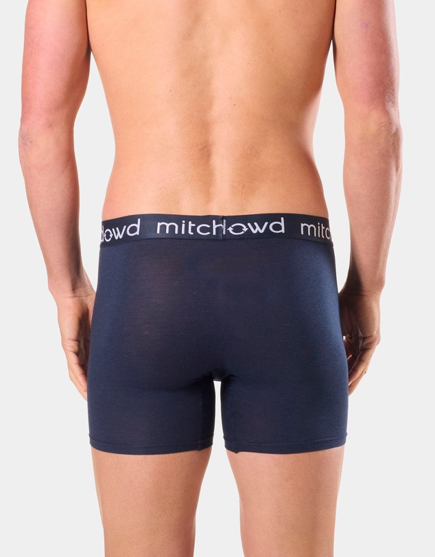 Mitch Dowd - Mens Bamboo Comfort Long Leg Trunk 3 Pack - Navy