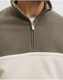 Country Road - Australian Cotton Modern Logo Quarter Zip Sweat