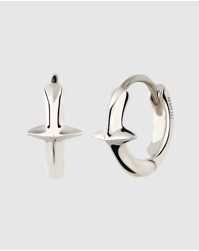 Kuzzoi - ICONIC EXCLUSIVE - Earrings Male Creole Star 925 Sterling Silver