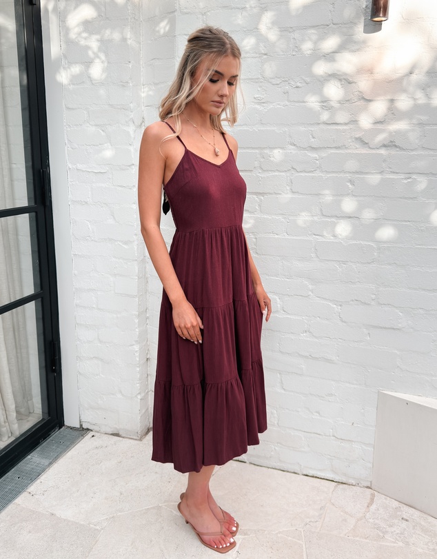 Esther & Co - Sonya Dress - Bordeaux