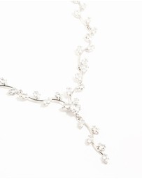 Lovisa - Silver Cubic Zirconia Vine Y-Necklace
