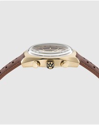 Aston Martin - TS2 Chronograph Gold-Tone Tan Leather Watch