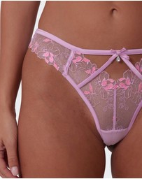 Bras N Things - Enchanted Cherry Blossom Avenue Brazilian Knicker -Lilac / Pink