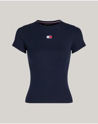 Tommy Jeans - Badge Ribbed Slim T-Shirt