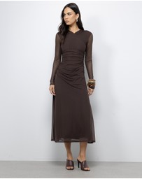 AERE - Laurel Mesh Midi Dress