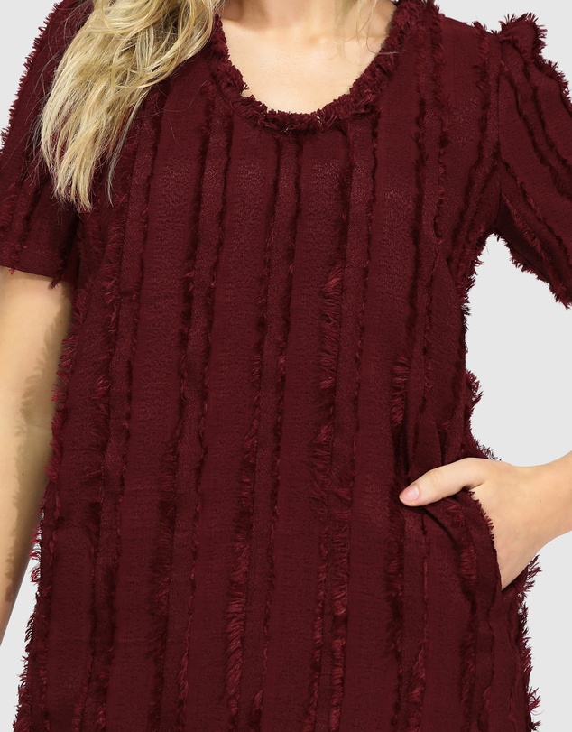 Belle & Bloom - Solana Boho Fringe Shift Mini Dress