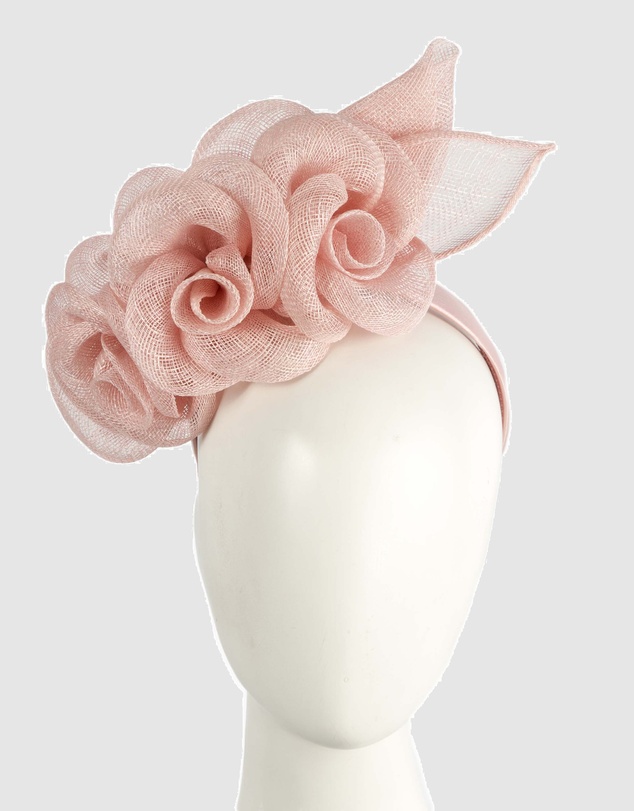 Max Alexander - Blush Flower Sinamay Fascinator Headband