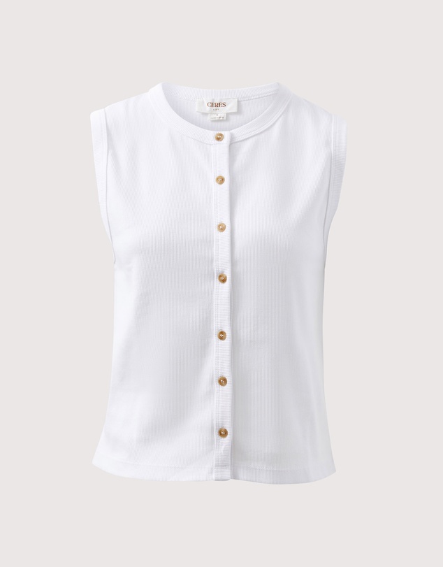 Ceres Life - Lyla Button Through Rib Tank