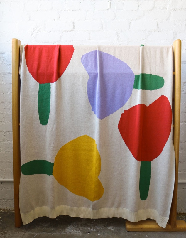 Mosey Me - Forget Me Not Knitted Throw