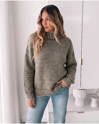 Esther & Co - Naizelle Knit - Latte Stripe