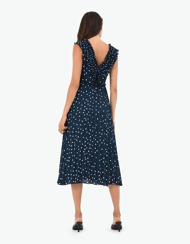 Forcast - Karis Polka Dot Pleated Dress