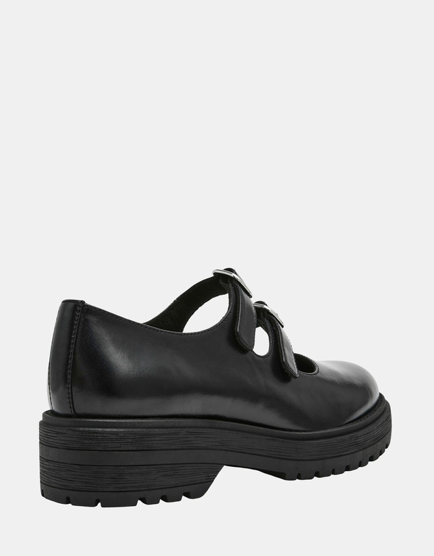 Steve Madden - Alba Black Leather Mary Janes