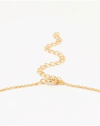 Lovisa - Gold Plated Brass Cubic Zirconia Hollow Flower Necklace