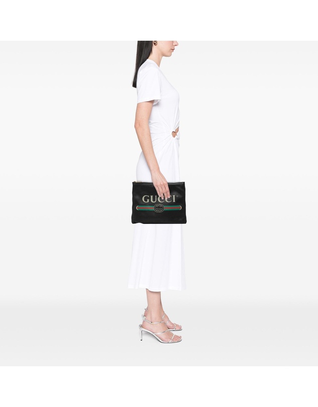 Pre-Loved by Azura Reborn - Pre-Loved Medium Leather Logo Portfolio Clutch