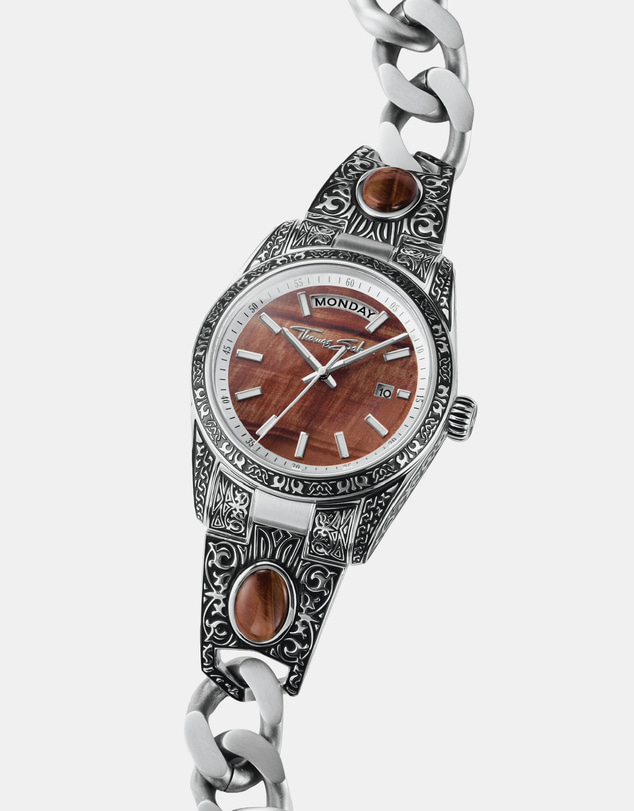 THOMAS SABO - Women's Western-Style Watch with Red Tiger's Eye, Stainless Steel