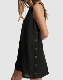 Decjuba - Belle Button Linen Mini Dress