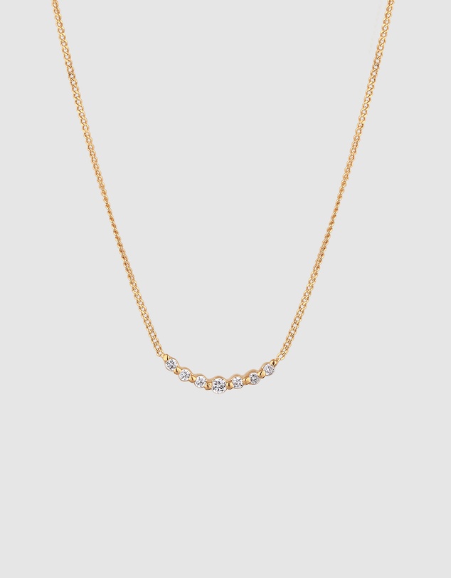 Elli Jewelry - Necklace Women White Lab Grown Diamond 925 Sterling Silver Gold Plated