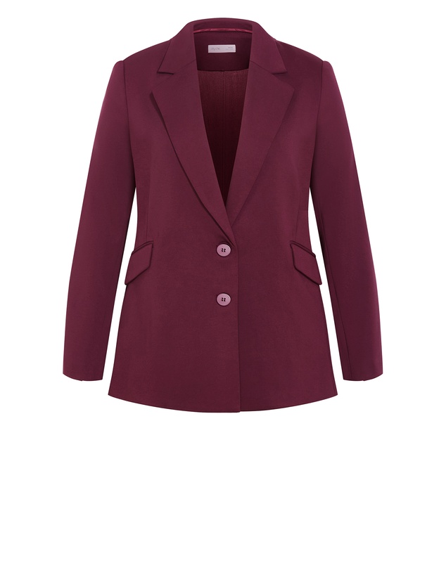 City Chic - Plus size Halle Blazer - dark cherry