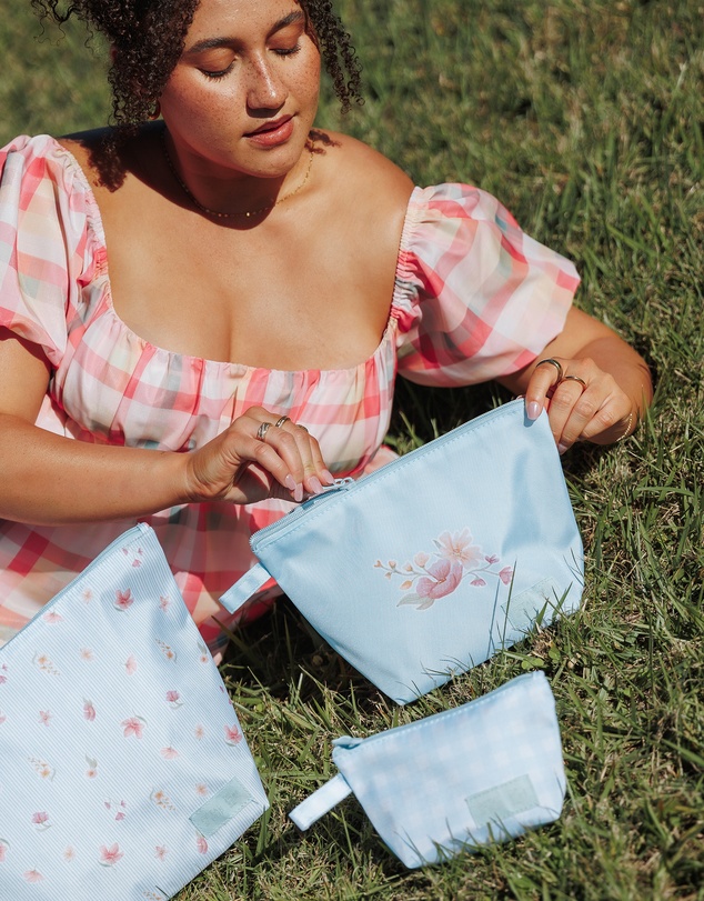 The Somewhere Co - Blue Garden Handy Pouch Trio