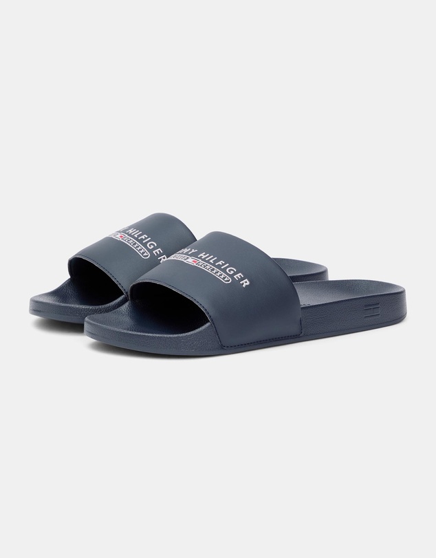 Tommy Hilfiger - Raised Embroidery Pool Slides - Men's