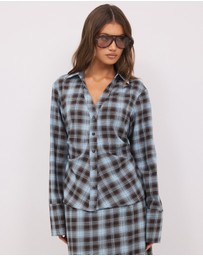 Calli - Lucy Check Pin Tuck Shirt