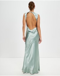 Third Form - Satin Bias Cowl Back Maxi Dress