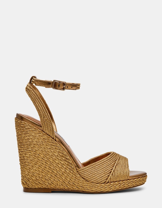 Steve Madden - Devin bronze raffia espadrille wedge sandal