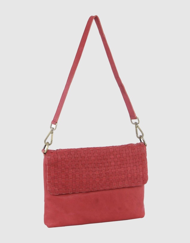 Pierre Cardin - Woven Leather Flap Cross-Body Clutch