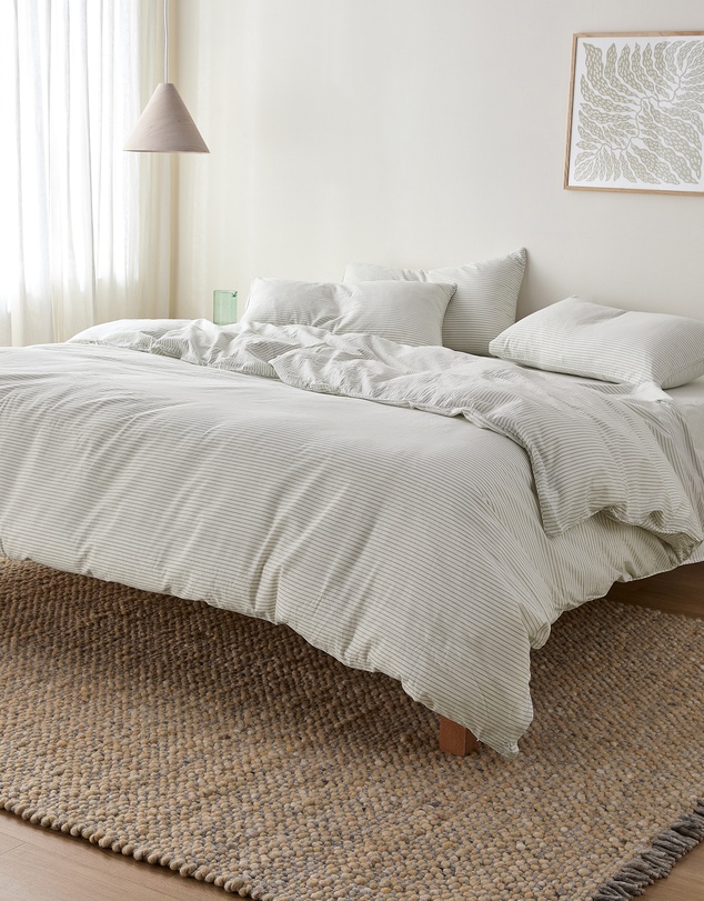 Sheet Society - Leo Washed Cotton Stripe Quilt Cover Set