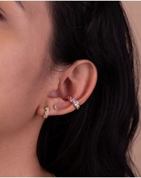 Wanderlust + Co - Rainbow Gem Gold 9mm Ear Cuff