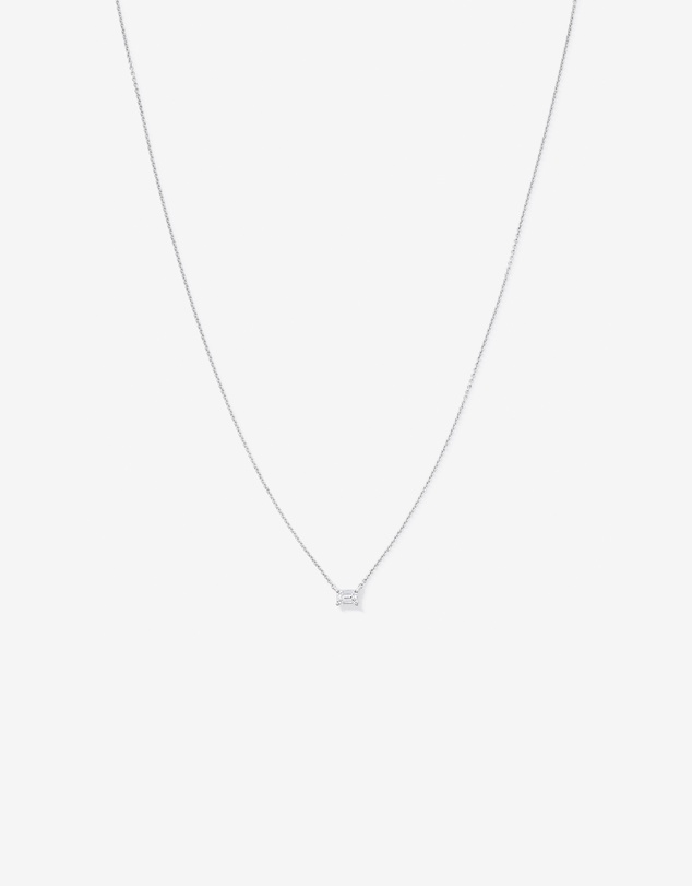 Michael Hill - 0.50TW Lab Diamond Solitaire Emerald Cut Necklace in Silver